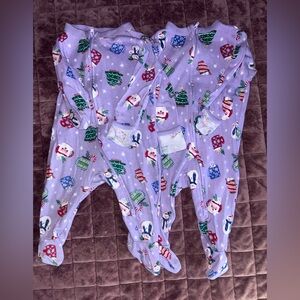 Old Navy Lavender Holiday Footed One-Piece Pajamas